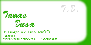 tamas dusa business card